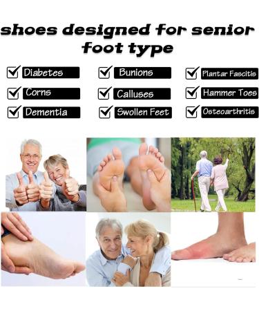 Riutiru Men's Diabetic Shoes Wide Widths Walking Edema Sneakers - Ideal for Diabetes & Edema - Adjustable Strap - 7.5 Blue - Buy Online on GoSupps.com