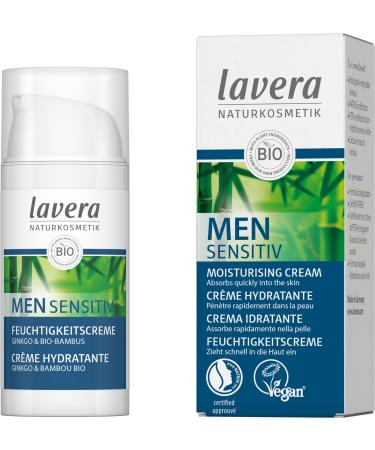 Lavera Natural Daily Moisturizer For Men Anti-Aging anti Anti-Wrinkle Long Lasting Moisturization - Sensitive Skin (30ml/1oz)