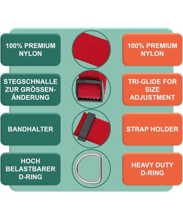 Dey Premium Adjustable Dog Collar - Nylon Neck Bands for Small & Large Dogs Cats & Puppies - Multiple Colors & Sizes Available - Red XS - Buy Online on GoSupps.com