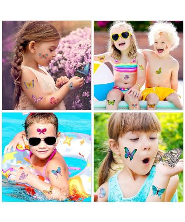 Qpout 12 PCS Kids Butterfly Temporary Face Tattoos - Party Gift for Girls, Women - Birthday Decoration, Body Art Sticker - Buy Online on GoSupps.com