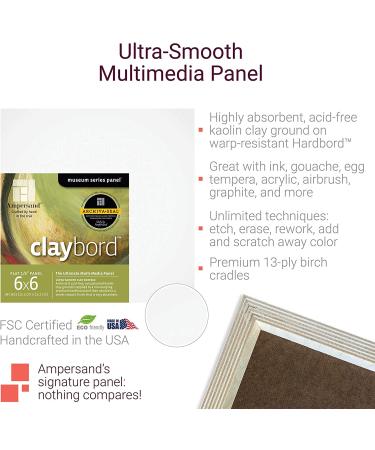 Ampersand Museum Series Claybord Wood Panel 8x10 - 1/8 Inch Depth - Buy Online on GoSupps.com