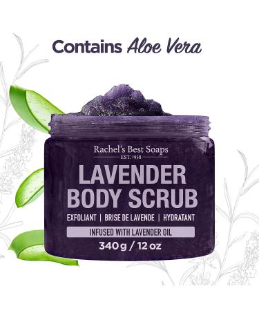 Lavender Sea Salt Body Scrub with Shea Butter and Aloe Vera - 340g/12oz - Buy Online on GoSupps.com