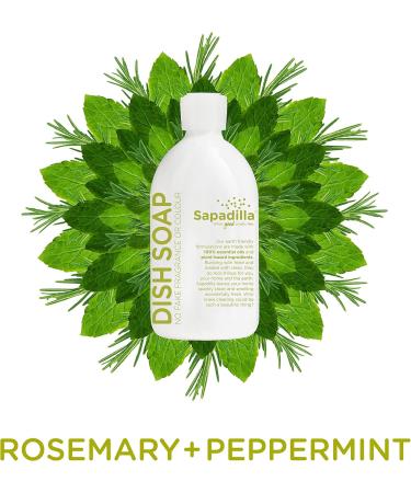 Sapadilla Dish Soap Rosemary Peppermint - 16 Fl Oz | Eco-Friendly Vegan & Biodegradable - Buy Online on GoSupps.com