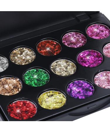 BOOBEE 15 Colors Glitter Eyeshadow Palette - Highly Pigmented Long-Lasting Waterproof Metallic Makeup Set - Buy Online on GoSupps.com