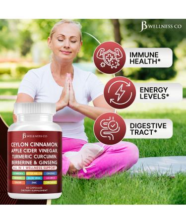 Ceylon Cinnamon Turmeric ACV Ginseng Aloe Vera Berberine Plus Banaba Ginger Root - 120 Capsules 120 Capsules (Pack of 2) - Buy Online on GoSupps.com