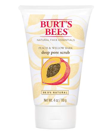 Burt's Bees Peach and Willow Bark Deep Pore Scrub Exfoliating Facial Scrub 4 Ounces
