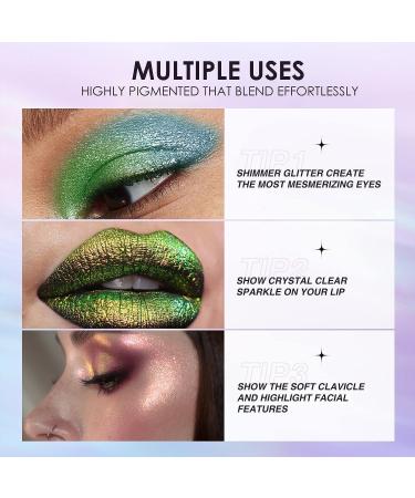 Hotiary Shimmer Glitter Liquid Eyeshadow Set - 10 Metallic Pigments for Sparkling Eyes - Gift Shiny Pen Eyeliner Kit - Buy Online on GoSupps.com