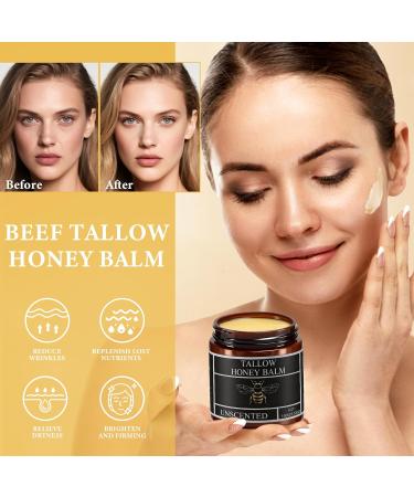 Trihood Beef Tallow Honey Balm Organic Grass-Fed Beef Tallow Balm with Honey Unscented(3.53OZ) - Buy Online on GoSupps.com