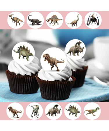 20 x Pre-Cut Dinosaur Jurassic Dino Edible Wafer Cupcake Toppers Cake Decoration Decor - Buy Online on GoSupps.com