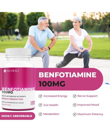 New *BONUS SIZE* 150 HIGHEST POTENCY Benfotiamine Complex 100mg (Vitamin B1/ Thiamine) capsules Increased Energy Nerve Support All-Natural Vegan Gluten Free. 5-month supply (2 Pack) 150 count (Pack of 2) - Buy Online on GoSupps.com