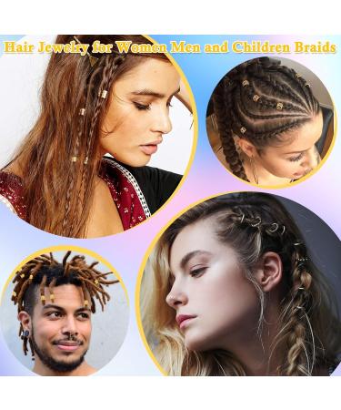 Lucomb 220-Piece Gold Hair Jewelry Set for Braids & Dreadlocks - Metal Cuff Clips Rings & Accessories for Women - Buy Online on GoSupps.com