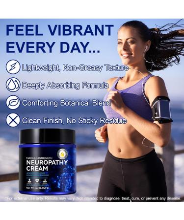 Neuropathy Cream for Feet Legs & Hands Lightweight Plant-Based Formula with Cooling Comfort 4 oz - Buy Online on GoSupps.com
