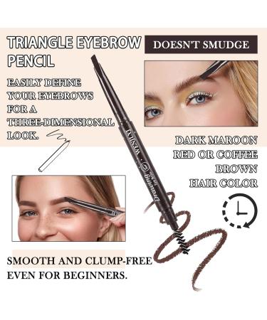 3 Pcs Waterproof Eyebrow Pencil Longwearing Eyebrow Pen Makeup with Brush Smudge Proof Brow Pen Eye Brow Pencils for Women Daily Eye Makeup (Dark Coffee) Dark Brown - Buy Online on GoSupps.com