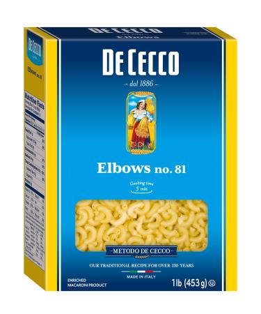 De Cecco Pasta, Elbows, 16 Ounce (Pack of 5) Elbows 16 Ounce (Pack of 5)