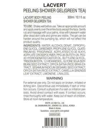 BEYOND Lacvert Body Scrub Peeling Gel - Korean Exfoliating Body Wash with Green Tea for Smooth Skin | 10.1fl oz | Home Spa & Daily Skin Care - Buy Online on GoSupps.com
