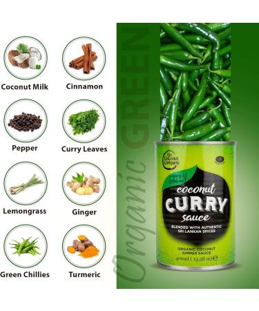 The Coconut Company Organic Green Coconut Curry Sauce Perfect for pouring over vegetables noodles or your favourite dish 400ml (Pack of 6) - Buy Online on GoSupps.com