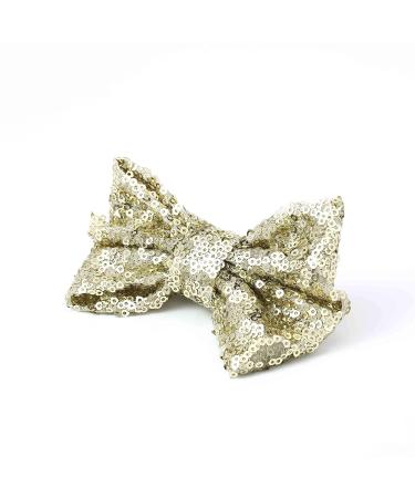 Unicra Large Gold Sequin Hair Bow Clip Barrette for Toddler & Young Girls - Buy Online on GoSupps.com