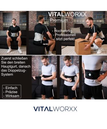 Vitalworxx Back Bandage | Professional Back Pain Relief & Support Belt for Sciatica XL (90-105 cm) - International Shipping - Buy Online on GoSupps.com