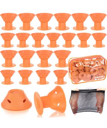 40 pieces of silicone curlers overnight big magic curler hair curly winder without heat hair curler for long short hair (orange)