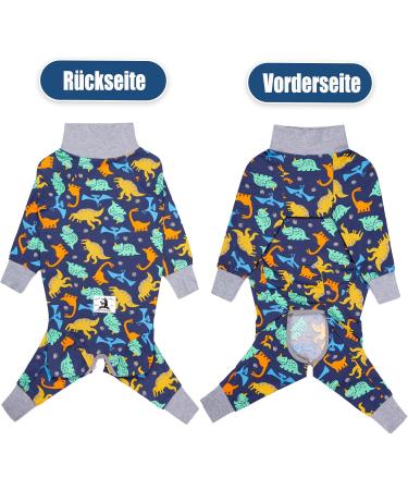 AXCIMOND Dog Recovery Suit for Dogs - One-Piece Long-Sleeved Wound Protection for Post-Op Care - 4XL Blue Dinosaurs | Alternative to Neck Collars - Buy Online on GoSupps.com