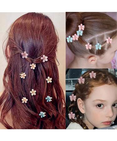 12Pcs Mini Pearl Flower Hair Claw Clips - Blue and Pink Set for Women & Girls | Decorative Hair Accessories - Buy Online on GoSupps.com