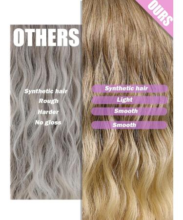 Wokestar Ash Blonde Bob Curly Wig with Fringe - 12 inch Short Synthetic Wavy Wig for Women - Buy Online on GoSupps.com