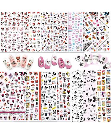 VPQNE 14 Sheet Cute Cartoon 3D Nail Art Stickers - Mickey & Minnie Mouse DIY Decals for Women & Girls - Buy Online on GoSupps.com