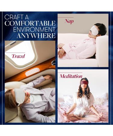 Beckham Hotel Collection Silk Sleep Mask - Pack of 2 Mulberry Silk Sleeping Masks for Men and Women - Adjustable Strap, Blackout Eye Mask for Sleeping & Travel - Grey - Buy Online on GoSupps.com