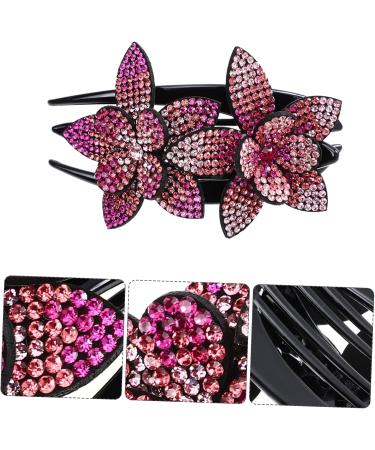 Beatifufu Grip Flower Back Hair Clip Back Hair Holder Clip Rhinestones Back Hair Holder Back Hair Barrette Rhinestones Back Hair Clip - Buy Online on GoSupps.com