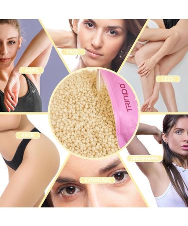 TRINIDa Professional Hard Wax Beads 500g - Painless Hair Removal for Women and Men - Full Body, Facial, and Legs - Includes 10 Applicators - Cream - Buy Online on GoSupps.com