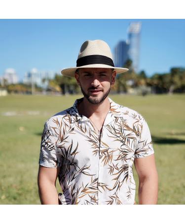 Men's Foldable Straw Wide Brim Beach Sun Hat - B-khaki Large - Buy Online on GoSupps.com