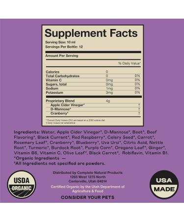 Complete Natural Products Organic Urinary Tract Concentrate for Pets - 4oz | Pure Organic Formula for Healthy Urinary Health - Buy Online on GoSupps.com