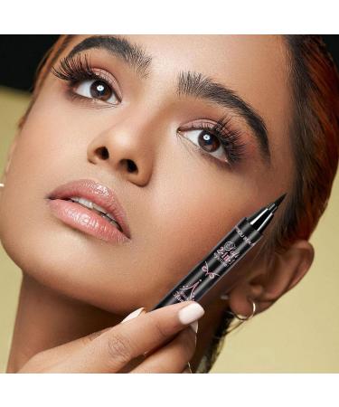 Dual Ended Pencil Eyeliner Eyeliner Pencil - Eyebrow Stencil Stamp Eyelashes Liquid Double Tip Smudge Proof Waterproof Long-Lasting Sensitive Eyes Normal False Lashes Shakven Red - Buy Online on GoSupps.com