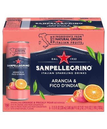 Sanpellegrino Arancia and Fico D'India Sparkling Drink - 6 Pack 11.5 Fl Oz Cans - Buy Online on GoSupps.com