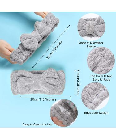 Large Microfiber Hair Drying Scrunchies and Bowtie Headbands Set - Black Gray - Buy Online on GoSupps.com