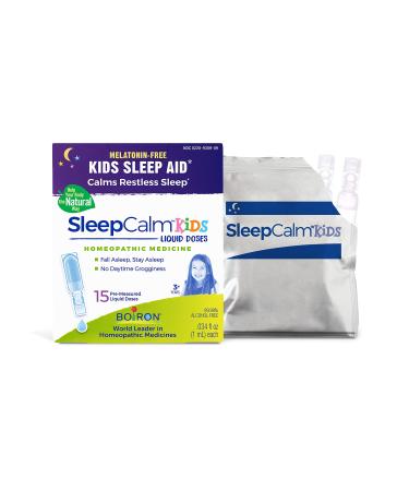 Boiron Kids SleepCalm Liquid Doses 3+ Years Melatonin-Free 15 Pre-Measured Liquid Doses 0.034 fl oz (1 ml) Each - Buy Online on GoSupps.com