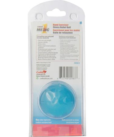 First Medic Hand Exerciser and Stress Relief Ball Medium Blue - Buy Online on GoSupps.com