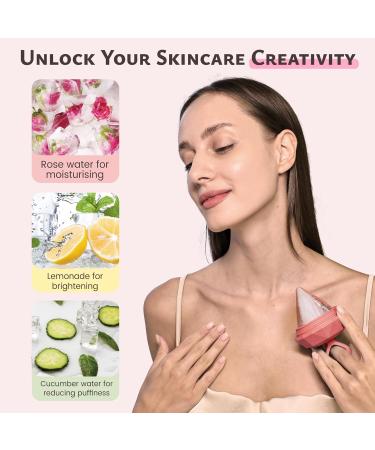 Rena Chris Diamond Ice Roller for Face - De-Puff Eye Bags & Massage Tool - Reusable Silicone Mold & Face Wash Wristband - Skin Care for Women (Pink - Buy Online on GoSupps.com