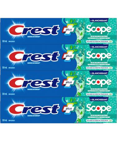 Crest Complete Toothpaste Whitening Plus Scope Minty Fresh 480 mL Total (4 Count of 120 mL Each) Toothpaste Scope (Pack of 4) - Buy Online on GoSupps.com