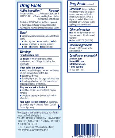 Boiron Arnicare Ointment - Soothing Relief for Joint & Muscle Pain, Swelling, Bruises - Non-Greasy & Fragrance-Free - 1 oz - Buy Online on GoSupps.com