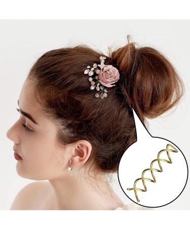 Spiral Bobby Pins 10 Pack - Blonde Spin Pins for Messy Bun DIY Hairstyles - Small Bun Bobbypins for Fashionable Looks - Buy Online on GoSupps.com