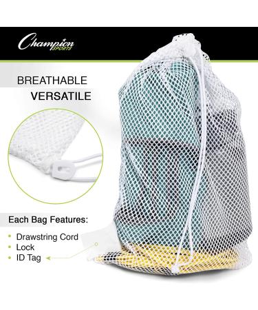 Champion Sports Mesh Equipment Bag 12x18 Black - Durable and Lightweight - Buy Online on GoSupps.com