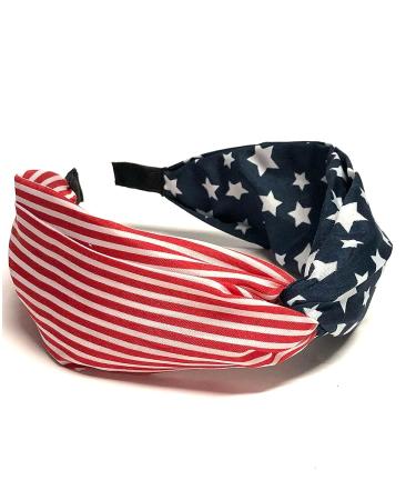 Patriotic USA Flag Knotted Headband - Red, White, and Blue Stars and Stripes - Buy Online on GoSupps.com