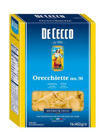 De Cecco Semolina Pasta, Orecchiette No.91, 1 Pound (Pack of 5)