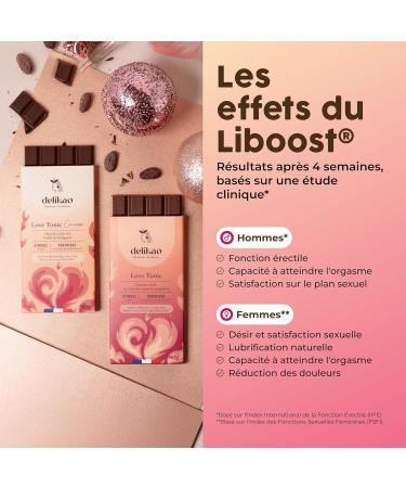 DELIKAO Tablette chocolat LOVE TONIC Chocolat noir Caramel et gingembre Zinc Maca - Liboost Fabriqu en France (3 tablettes) - Buy Online on GoSupps.com