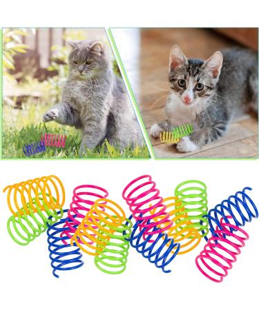 Fuyamp 16 Pcs Cat Colorful Springs Toys Cat Spring Toys for Kittens BPA Free Plastic Interactive Toys to Keep Fit for Swatting Biting Hunting Healthy Play Kitten Toys - Buy Online on GoSupps.com