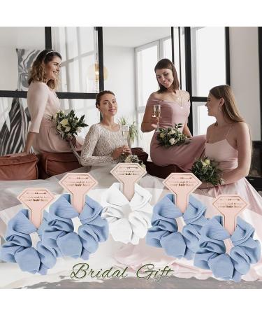 Loanzeg Twill Bridesmaid Scrunchies Set of 12 - Bachelorette Hair Ties for Wedding Party Favors & Gifts - Blue - Buy Online on GoSupps.com