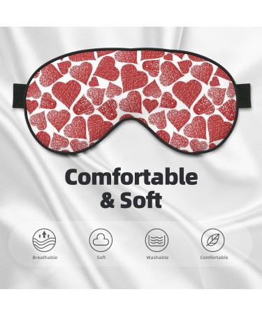 Buy Hearts Print Sleep Eye Mask - Soft Eyeshade with Elastic Strap for Comfortable Night Sleeping & Travel - Buy Online on GoSupps.com