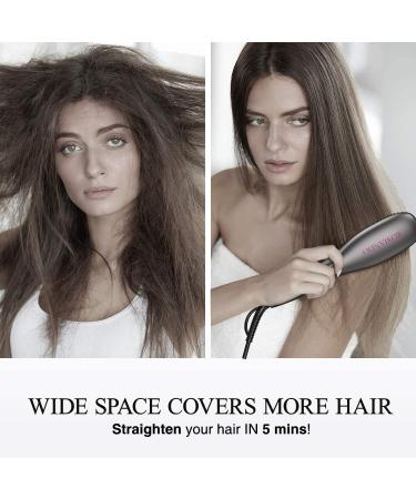 Double Ionic Hair Straightener Brush - Black | Multi Styler for Effortless Styling - Buy Online on GoSupps.com