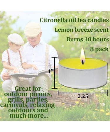Large Citronella Candles - 8 Premium Lemon Scented Aromatherapy Candles for Outdoor & Indoor Use | Perfect for Patios Gardens and Spa Mood Lighting - Buy Online on GoSupps.com